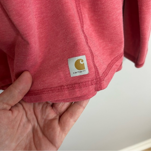 Carhartt Force Girls Pink Quarter Zip Lightweight Sweatshirt Youth Size 12/14 - Picture 2 of 6